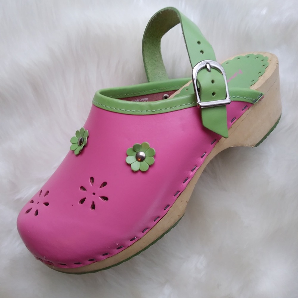 Hanna Anderson Pink Flower Clogs